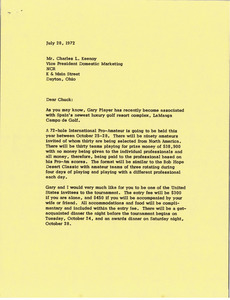 Letter from Mark H. McCormack to Charles L. Keenoy