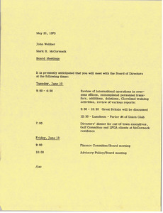 Memorandum from Mark H. McCormack to John Webber