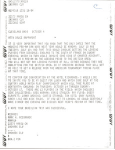 Telex prinotut from Mark H. McCormack to Bruce Rappaport