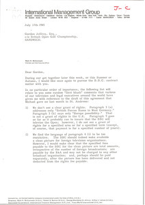 Letter from Mark H. McCormack to Gordon Jeffrey