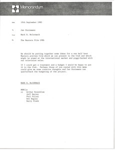 Memorandum from Mark H. McCormack to Jan Steinmann