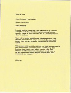 Memorandum from Mark H. McCormack to Stuart Rowlands