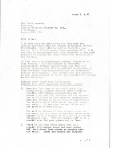 Letter from Mark H. McCormack to Peter Macadam