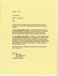 Memorandum from Mark H. McCormack to Jay Michaels