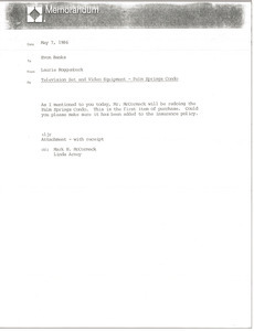 Memorandum from Laurie Roggenburk to Evon Banks