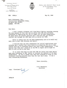 Letter from Keith MacKenzie to Mark H. McCormack
