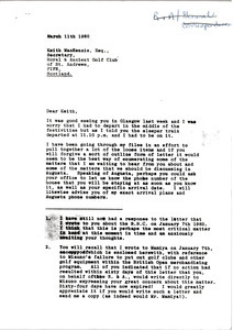 Letter from Mark H. McCormack to Keith MacKenzie