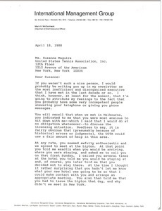 Letter from Mark H. McCormack to Suzanne Maguire