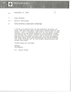 Memorandum from Mark H. McCormack to Andy Goldman