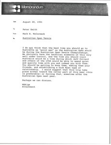 Memorandum from Mark H. McCormack to Peter Smith