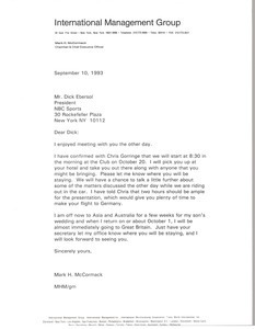 Letter from Mark H. McCormack to Dick Ebersol