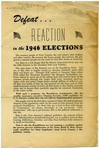 Defeat... reaction in the 1946 elections