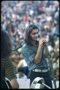 Marty Balin (Jefferson Airplane) performing on stage at the Woodstock Festival