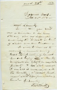Letter from Edward Parmelee Smith to Joseph Lyman