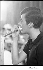 National Student Association Congress: delegate standing by the number '8', speaking into a microphone