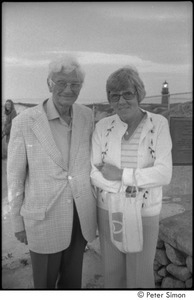 Ram Dass and his folks: George and Phyllis Alpert posing at Menemsha