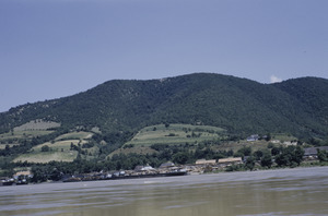 Fields and village along Danube