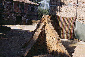 Bricks dying in Velesta courtyard