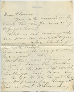 Letter from Sarah to Florence Porter Lyman