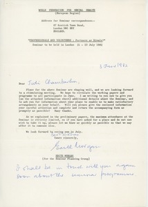 Letter from Edith Morgan to Judi Chamberlin