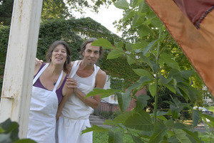 Hungry Ghost Bread: owners Jonathan C. Stevens and Cheryl Maffei outside the bakery