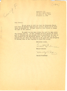 Circular letter from Ernest Osborno and Donald Towksbury