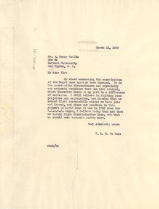 Letter from W. E. B. Du Bois to S. Henry Grillo