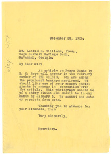 Letter from Crisis to Lucius E. Williams
