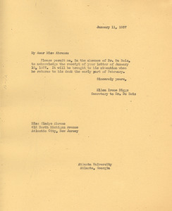 Letter from Ellen Irene Diggs to Gladys Abrams