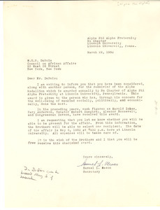 Letter from Alpha Phi Alpha Fraternity Nu Chapter to W. E. B. Du Bois