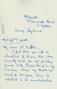 Letter from Jessie F. Coleridge-Taylor to W. E. B. Du Bois