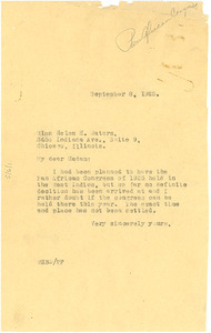 Letter from W. E. B. Du Bois to Helen H. Waters