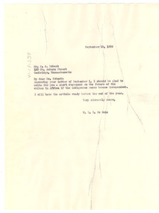 Letter from W. E. B. Du Bois to A. A. Roback
