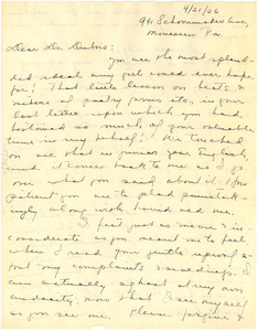 Letter from Maude Owens to W. E. B. Du Bois