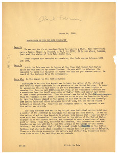 Memorandum on the Du Bois biography