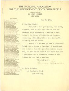 Letter from Frances Blascoer to W. E. B. Du Bois