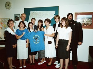 Congressman John W. Olver (rear at left) with 4-H visitors to his office