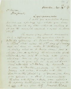 Letter from Wendell Phillips to Erasmus Darwin Hudson