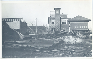 Molasses Flood, view of remains of fire station