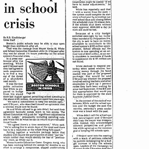 Newspaper clippings of Boston Globe and Boston Herald articles about ...