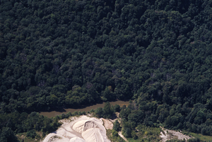 Aerial color image of face of Northwest Hill adjacent to Hoosic River. False Color Infrared/True Color Project.