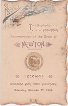 Menu: Two Hundredth Anniversary of the Incorporation of the Town of Newton, Massachusetts