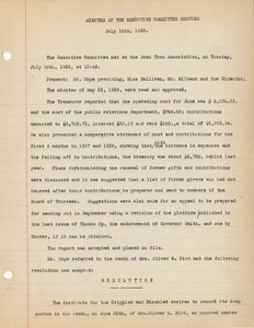 Minutes of the Executive Committee Meeting of the Institute for Crippled and Disabled Men