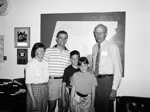 Congressman John W. Olver (right) with visitors to his office