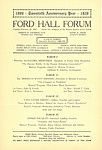 Ford Hall Forum program, 20th Season, March, 1928