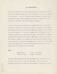 Co-ed Hours Program (ca. 1970)