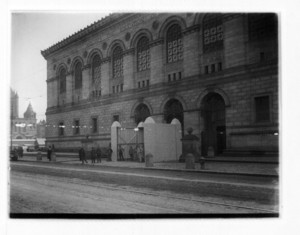 Construction on Boylston Street before Boston Public Library, Boston, Mass., undated