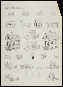Illustrated sheet no. 23, toy house instruction sheet, location unknown, undated