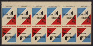 Sheet of matchbook covers for The Yankee Network, The Diamond Match Co., New York, New York, undated