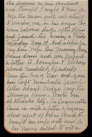 Thomas Lincoln Casey Notebook, April 1894-July 1894, 28, the decision on his contract.